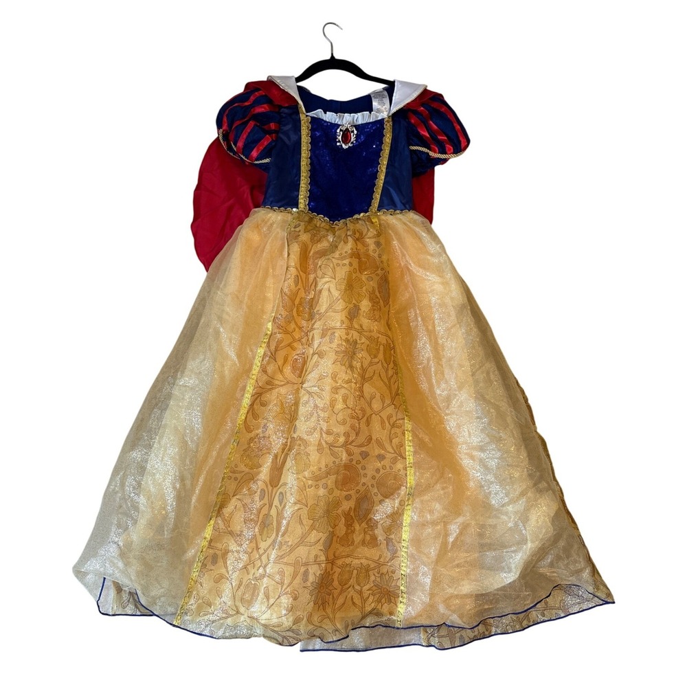Disney Snow White Costume Dress Kids Yellow Blue Princess Gown SIZE 9/10